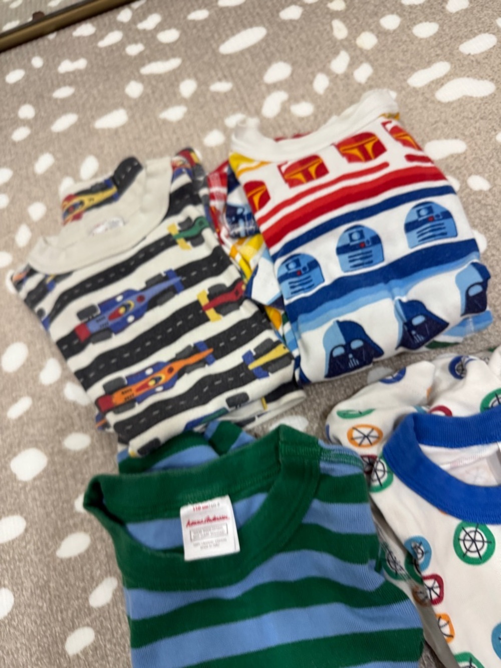 Lot of 4 Hanna Andersson pajamas set shortie shorts tee star wars cars play - Picture 7 of 13
